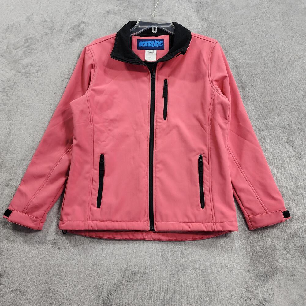 Iceburg Jacket Womens M Pink Softshell Full Zip Fleece Lined Pockets Outdoor